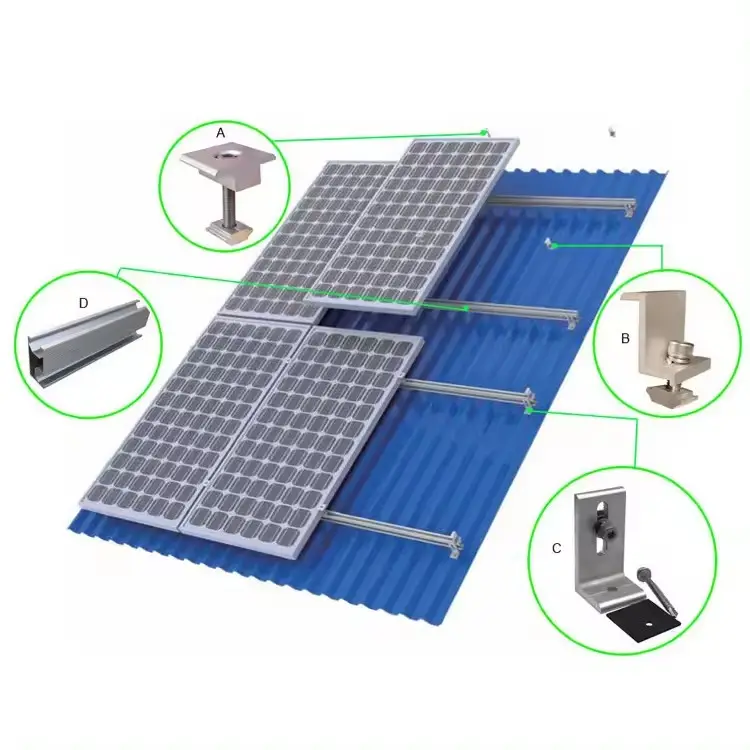 Offre Spéciale pv supports système de montage z-support étanche tableau vis pôle sol panneau solaire structure de montage