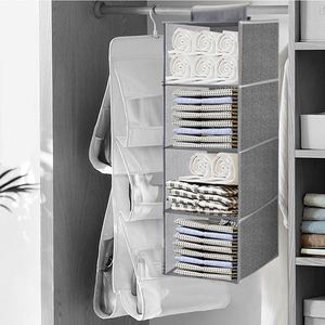 Organisateur de placard suspendu en tissu à 4 étagères avec double rangement pour vêtements - Product Image 6