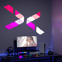 Paneles de Luces LED Triangulares Modernos RGB, 16 Millones de Colores, Control por WiFi y Aplicación, Luz de Pared para Sala de Juegos