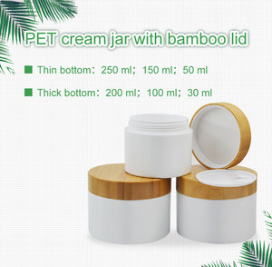 Tarro <span class=keywords><strong>de</strong></span> Plástico PP Blanco <span class=keywords><strong>de</strong></span> 30g 50g 100g para Crema para el Cuidado <span class=keywords><strong>de</strong></span> la Piel con Tapa <span class=keywords><strong>de</strong></span> Bambú Natural, Envase Cosmético Recargable para Mascarillas Faciales - Product Image 3