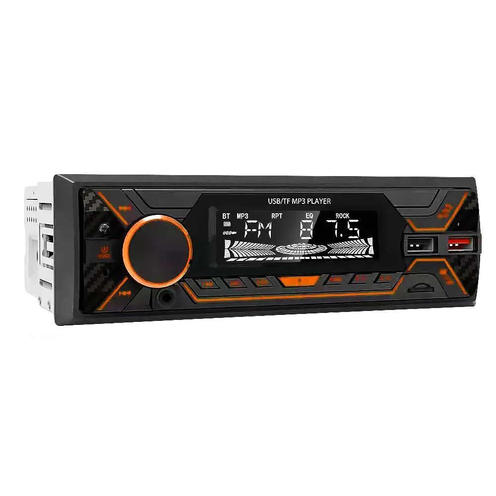 12V 1 Din Auto Mp3 Speler Draadloze Bt/Sd/Aux/Lcd/7388/Iso/2usb Snel Opladen Usb Fm Zender Rds Audio Mp3 Speler