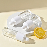 Stock d'huile essentielle de luxe 20ml 30ml flacon compte-gouttes en verre transparent rond droit