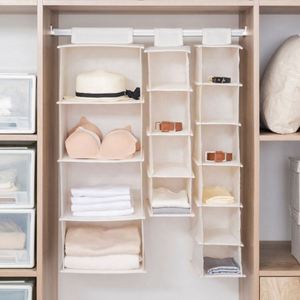 Organisateur de placard suspendu en tissu pliable blanc de haute qualité à 6 étagères - Product Image 2