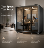 Cabine de bureau insonorisée pour 4 personnes - Cabine de travail acoustique privée pour la musique et l'enregistrement | Espace calme pour la visioconférence