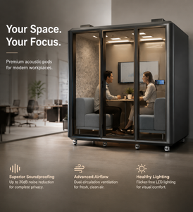 Cabine de <span class=keywords><strong>bureau</strong></span> insonorisée pour 4 personnes - Cabine de travail acoustique privée pour la <span class=keywords><strong>musique</strong></span> et l'enregistrement | Espace calme pour la visioconférence - Product Image 1