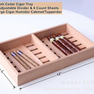 Boîte à cigares rectangulaire en bois de style japonais, humidor anti-humidité avec coupe-cigares pour utilisation sur table - Product Image 2