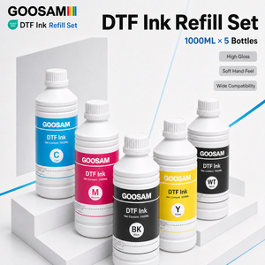 หมึกพิมพ์สิ่งทอ Goosam 1000 มล. สีขาว CMYKW ใช้ได้กับหัวพิมพ์ Epson XP600 i3200-A1 i1600 ขายส่ง - Product Image 1