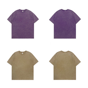 Impresión personalizada y bordado lavado ácido 100% algodón OEM <span class=keywords><strong>ropa</strong></span> Lisa hombres Vintage de gran tamaño gota hombro lavado camiseta - Product Image 6