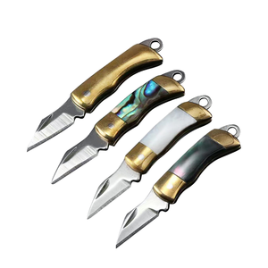 มีดพับพวงกุญแจขนาดเล็ก THEWIZ CRAFTS ด้ามทองเหลือง ใบมีดสแตนเลสเกรดอุตสาหกรรม OEM - Product Image 1
