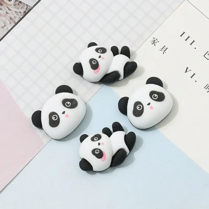 Panda Resina Encantos Kung Fu Panda Animal Charme para Cabelo Accessary Diy