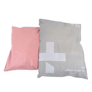Biodegradable Compostable Sustainable Plastic Mailing Packaging Shipping Envelope Custom Logo Pink Poly Mailer Bag With Handle