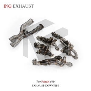 Colector de escape de alto flujo y tubo intermedio de acero inoxidable <span class=keywords><strong>ING</strong></span> para Ferrari 599, mejora de rendimiento de montaje directo, venta al por mayor - Product Image 5