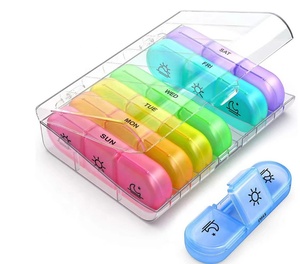 Organizador Semanal de Plástico Portátil con Logotipo Personalizado al por Mayor, con 21 Compartimentos, 3 Tomas Diarias, para 7 Días, para Viajes, Vitaminas, Medicamentos y Pastillas - Product Image 4