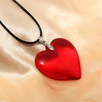 Coeur pendentif collier femmes mode bijoux Anime accessoires tissage Goth noir grand coeur pendentif tour de cou chaîne bijoux tour de cou