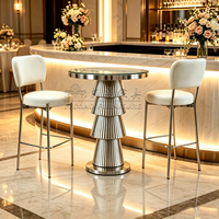 Nouvelle conception de table haute de bar en acier inoxydable, ensemble de table de bar pour mariage, table à cocktails