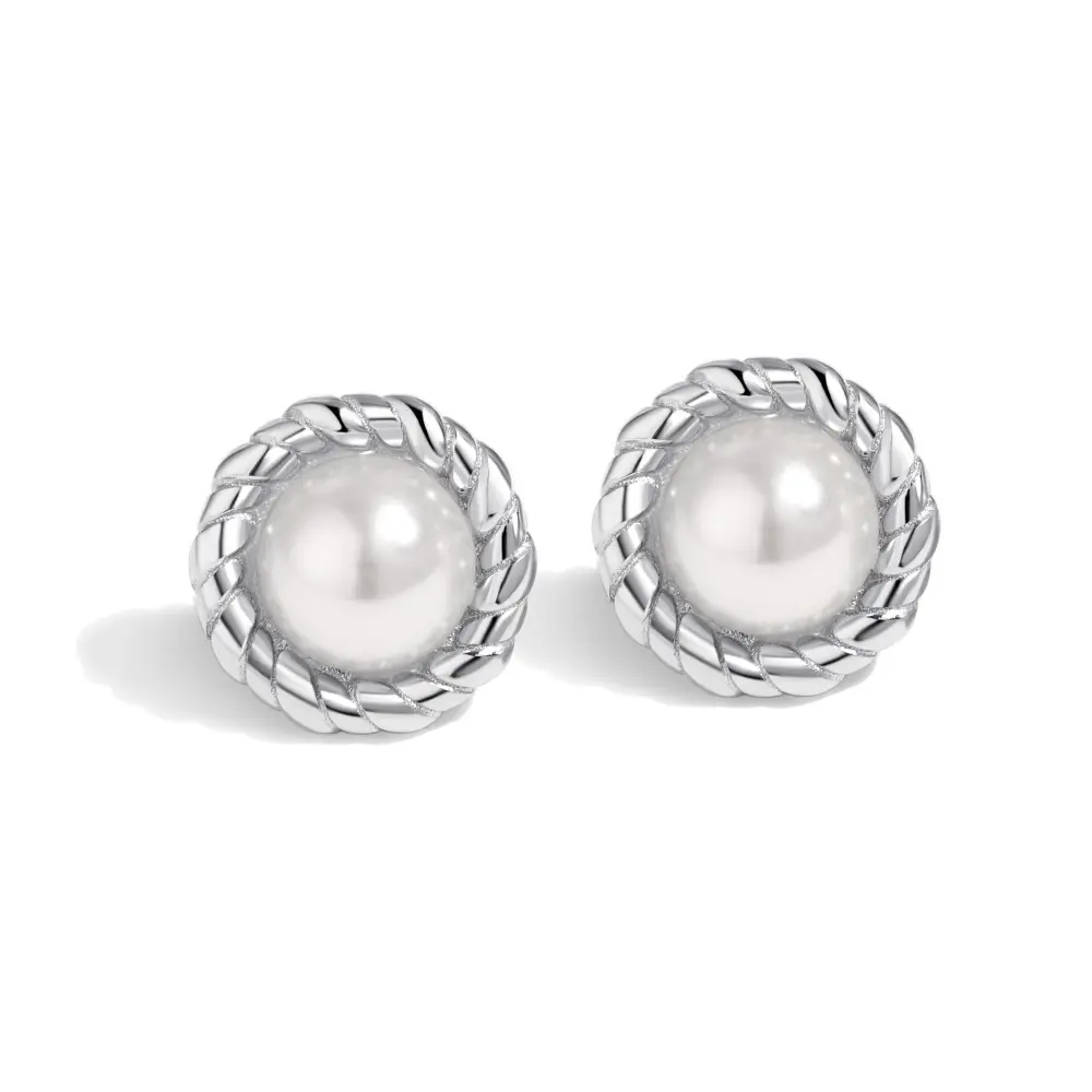 2023 koreanische Luxus s925 Silber Gold Schmuck Süßwasser Perle Creolen Schmuck Frauen Mode Ohrringe für Dame