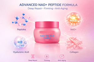 Crème stimulante aux peptides avancés avec NAD+ pour le lifting du visage et la réduction des rides, formule coréenne, produit de soin de la peau - Product Image 3