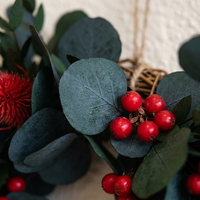 Grande couronne de fleurs séchées naturelles de 20 pouces pour décoration de porte d'entrée, décoration murale de mariage
