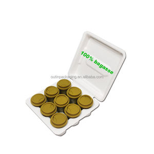 Boîte en papier recyclé biodégradable avec logo personnalisé Plateau de pâte moulée Boîte de dosettes de café pour capsules de café Bagasse Carré alimentaire en bambou - Product Image 5