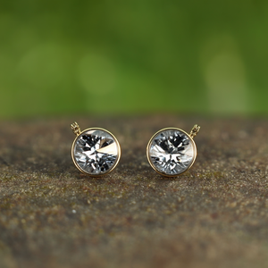 <b>Crystal</b> <b>Earrings</b> 316L Stainless Steel PVD Gold Plating Sustainable Resistant <b>Studs</b> - Product Image 3