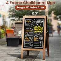 Tableau noir magnétique double face en bois, grand format, idéal pour les cafés - Vente chaude