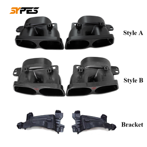Puntas de escape de coche SYPES para Mercedes Benz C/E/S clase W205 W212 W213 W222 estilo Barbos 304 puntas de silenciador de carbono de acero inoxidable - Product Image 1