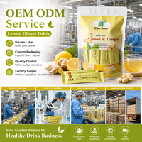 Thé au citron et au gingembre en marque blanche, tisane instantanée, sachets de gingembre au miel, sans caféine, fabrication OEM ODM, vente en gros