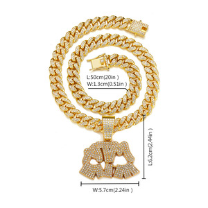 Chaîne de pendentif créative en faux diamant brillant ATM-accro à l'argent plaqué or 18 carats charme glacé bijoux Hip Hop pour hommes femmes - Product Image 3