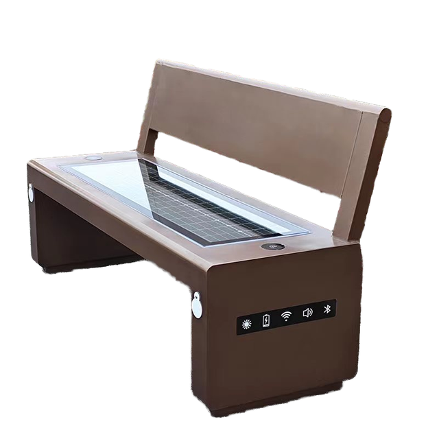 Smart Solar-Powered Charging Bench with Table - Durable Iron Construction for Outdoor Use in Campus, Park, Mall & Supermarket