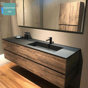 2024 New Wall Mount phòng tắm bằng đá cẩm thạch Vanity với LED gương Vanity Tủ thông minh sữa trắng - Product Image 3