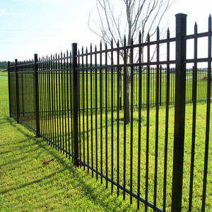 Panneaux de clôture en acier galvanisé noir personnalisés 6x8 avec modélisation 3D, clôture décorative en métal tubulaire avec pointe en forme de lance - Product Image 4