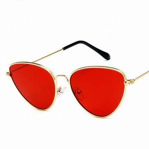 Gafas de Sol Triangulares Vintage Retro de Moda para Mujer, Montura Metálica en Rojo, Rosa y Amarillo, Estilo Ojo de Gato, Gran Venta - Product Image 3