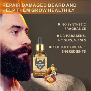 Hochwertiges <span class=keywords><strong>Argan</strong></span>- und Rosmarin-Bartöl Hergestellt mit Kokosöl Bartwuchs-Serum-Öl Feuchtigkeitsspendend 30ML Erfrischendes Bartserum für Männer - Product Image 3