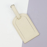 Étiquette de bagage en cuir PU à motifs variés, personnalisable avec logo, pour valise, sac à main, sac de voyage, avec sangle à boucle réglable