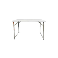 Ensemble de table et de chaises pliantes de camping en plastique rectangulaire blanc - Moderne et léger pour les événements en plein air