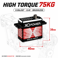 Servomoteur robotique 75 kg, engrenage en acier inoxydable, boîtier en aluminium CNC, servomoteur numérique sans balais 8,4 V haute tension, étanche, pour drone quadricoptère