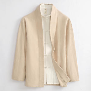 ชุดสูทผ้าลินินคอตตอนจีนสำหรับผู้ชายเสื้อผ้า Hanfu <span class=keywords><strong>ชุดประจำชาติจีน</strong></span>แบบดั้งเดิมมีร่องลึกสำหรับฤดูใบไม้ผลิ - Product Image 1