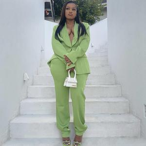 Nuevo Traje <span class=keywords><strong>de</strong></span> <span class=keywords><strong>Pantalón</strong></span> Elegante <span class=keywords><strong>para</strong></span> <span class=keywords><strong>Mujer</strong></span>, Estilo Verano, Color Sólido, Cuello <span class=keywords><strong>de</strong></span> Traje, Conjunto <span class=keywords><strong>de</strong></span> Una Pieza - Product Image 2