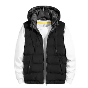 custom man reversible bodywarmer gilet doudoune sans manche black plus size men's vests & waistcoats with hood