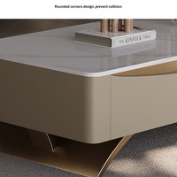 Table basse et meuble TV en dalle de pierre de luxe léger 2024, ensemble moderne minimaliste haut de gamme pour salon