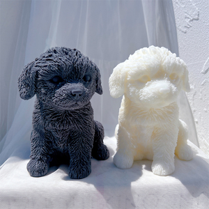 Moule à bougie en silicone en forme de chien <span class=keywords><strong>Labradoodle</strong></span> mignon, moule en silicone pour chiot en cire de soja, figurine, décoration d'intérieur pour les amoureux des chiens - Product Image 4
