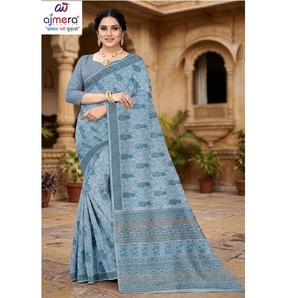 Sari en coton de luxe pour femmes, élégant pour les mariages et les fêtes, avec des caractéristiques de protection solaire et de séchage rapide - Product Image 3