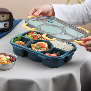 Personalized Plastic Style Adult Food Container Lunch Bento Box With Extra 5 Compartment