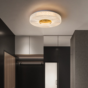 Lustre LED moderne vintage nordique en cristal avec base en aluminium et couvercle en acrylique, commande tactile pour chambre et éclairage de plafond d'hôtel - Product Image 3