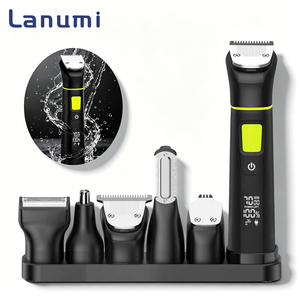 <span class=keywords><strong>Tondeuse</strong></span> à cheveux Lanumi 877 pour <span class=keywords><strong>homme</strong></span>, 7000 tr/min, <span class=keywords><strong>kit</strong></span> 6-en-1, <span class=keywords><strong>tondeuse</strong></span> visage/barbe/corps/oreilles/nez, batterie 1200 mAh, IPX6, usage domestique - Product Image 1