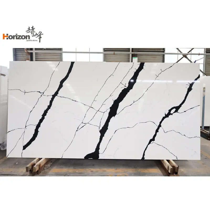 2023 horizon branco moderno artificial folha de acrílico, folha de quartzo faux stone slab