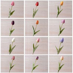 Fleur artificielle tulipe à tête unique CallaFloral, rose, rouge, jaune, orange, décoration intérieure, artisanat, décoration de mariage, style INS - Product Image 3