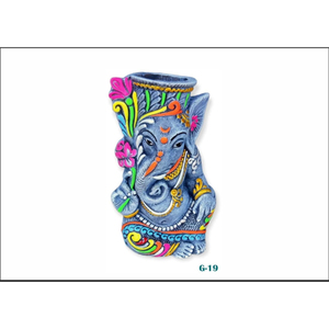 Jarrón Decorativo de Arcilla Hecho a Mano con Diseño Art Deco de Ganesha para Bodas, Cumpleaños y Diwali (Diseño Vertical) - Product Image 2