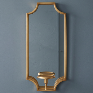 Portavelas colgante de pared nórdico moderno decorativo de latón AK con espejo para decoración del hogar - Product Image 2