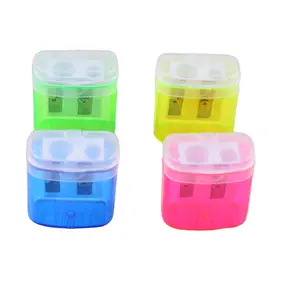 Plastic 2 holes kids pencil sharpeners durable pencil sharpeners in bulk